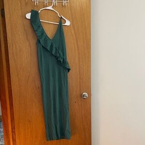 Zara One Shoulder Green Dress